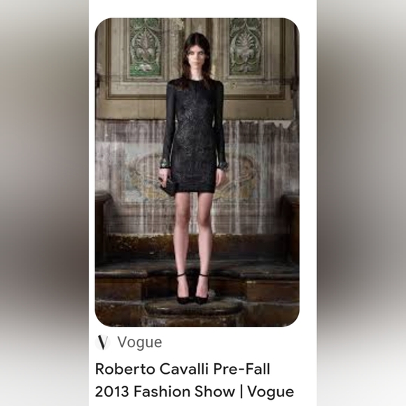 ROBERTO CAVALLI Black Leather Mini Dress Women's Size 44 - Picture 16 of 16